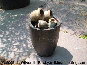 A clay graphite crucible
